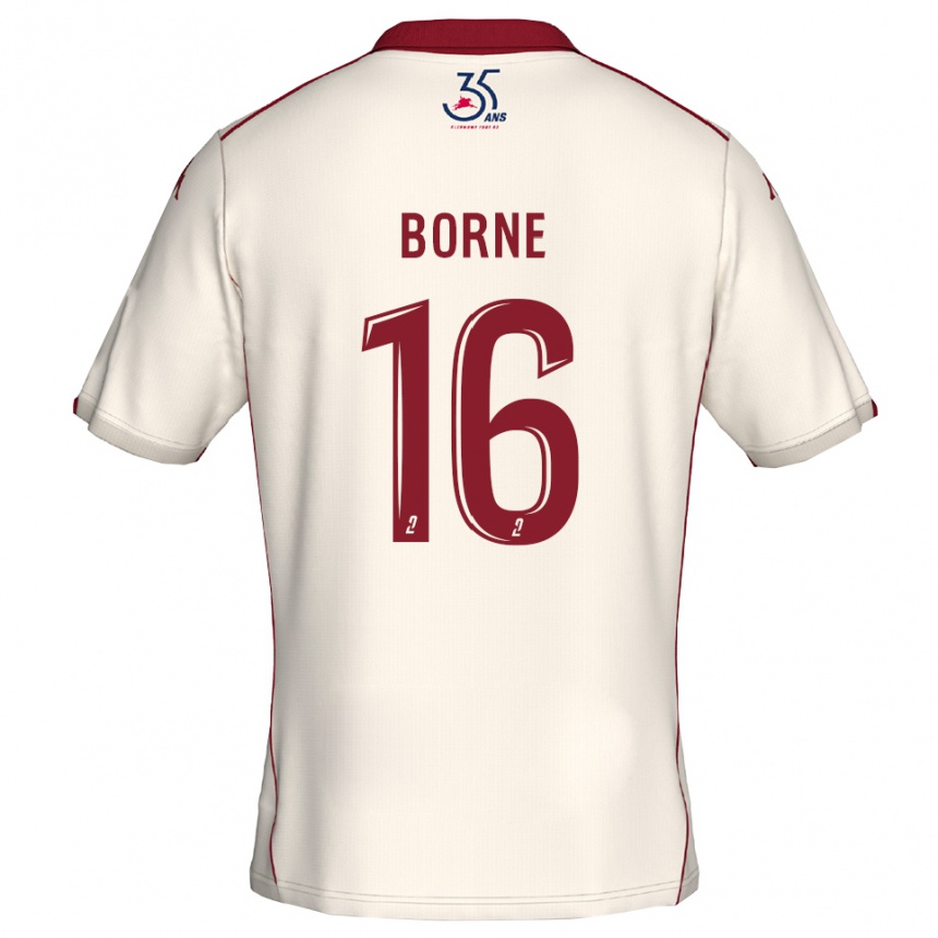 נשים כדורגל תיאו בורן #16 לבן בורדו הרחק ג'רזי 2025/26