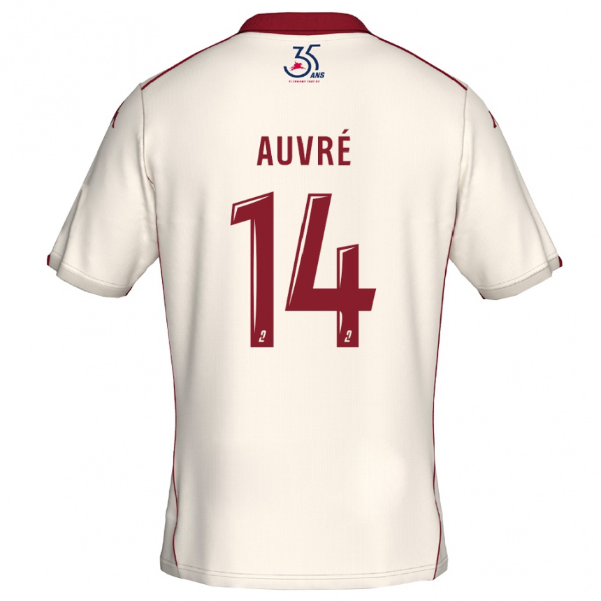 נשים כדורגל Tom Auvré #14 לבן בורדו הרחק ג'רזי 2025/26