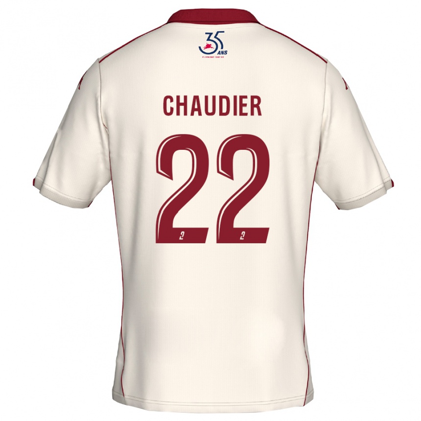 נשים כדורגל Ophélie Chaudier #22 לבן בורדו הרחק ג'רזי 2025/26