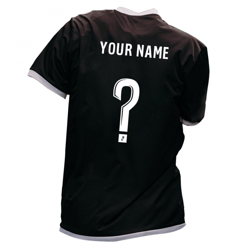 נשים כדורגל השם שלך #0 שחור זהב הרחק ג'רזי 2025/26