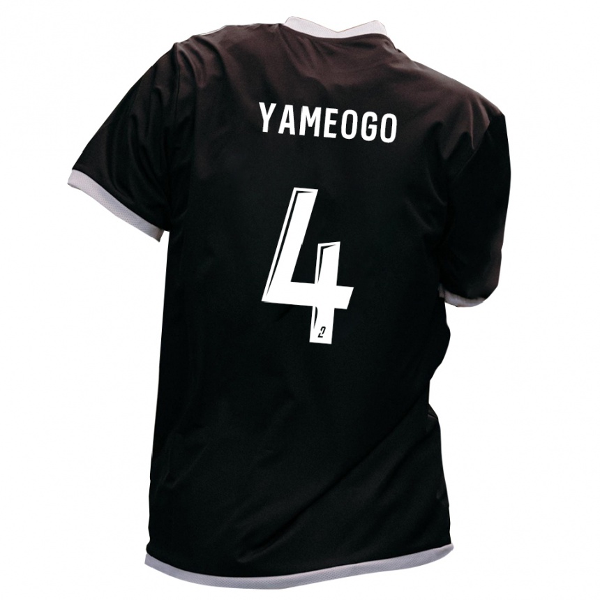 נשים כדורגל Ilyas Yameogo #4 שחור זהב הרחק ג'רזי 2025/26