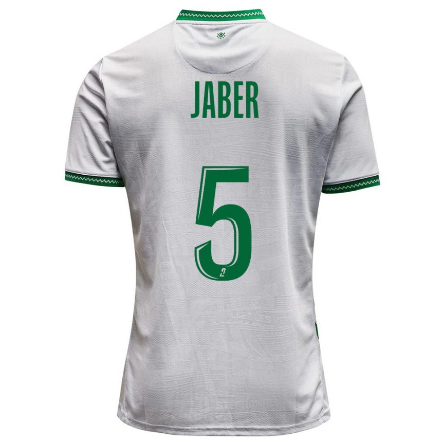 נשים כדורגל מחמוד ג'אבר #5 לבן ירוק הרחק ג'רזי 2025/26