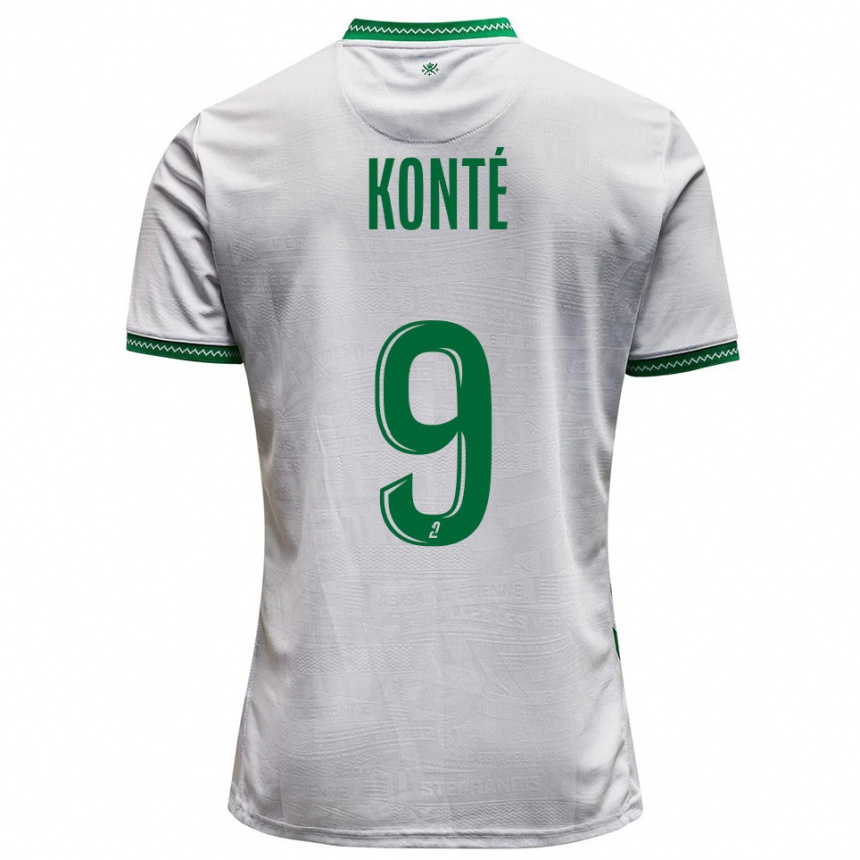 נשים כדורגל Mamadou Konté #9 לבן ירוק הרחק ג'רזי 2025/26