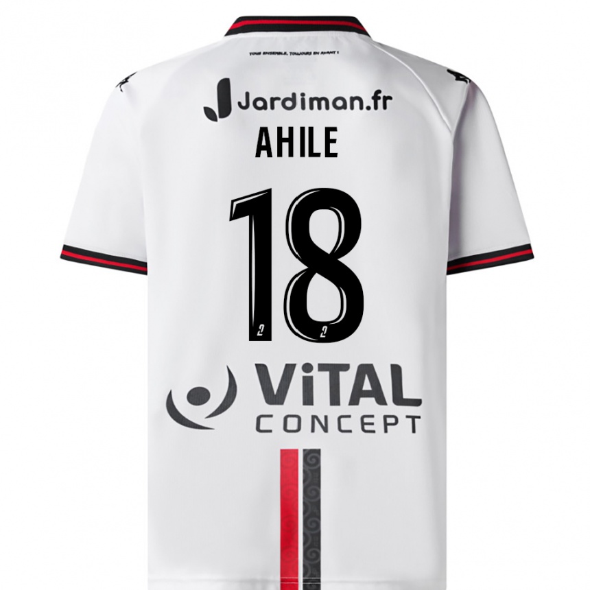 נשים כדורגל Tanguy Ahile #18 לבן אדום הרחק ג'רזי 2025/26 נשים כדורגל Tanguy Ahile #18 לבן אדום הרחק ג'רזי 2025/26