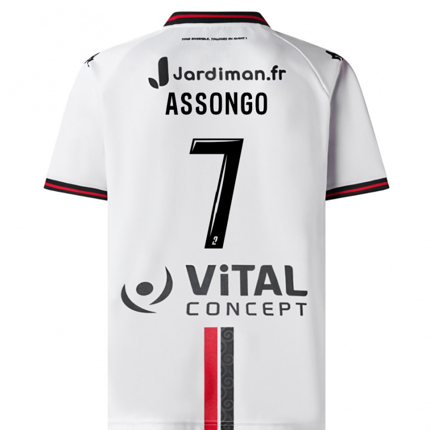 נשים כדורגל Ilan Assongo #7 לבן אדום הרחק ג'רזי 2025/26