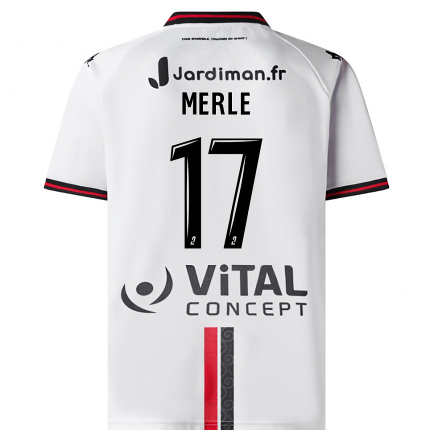 נשים כדורגל Juliette Merle #17 לבן אדום הרחק ג'רזי 2025/26