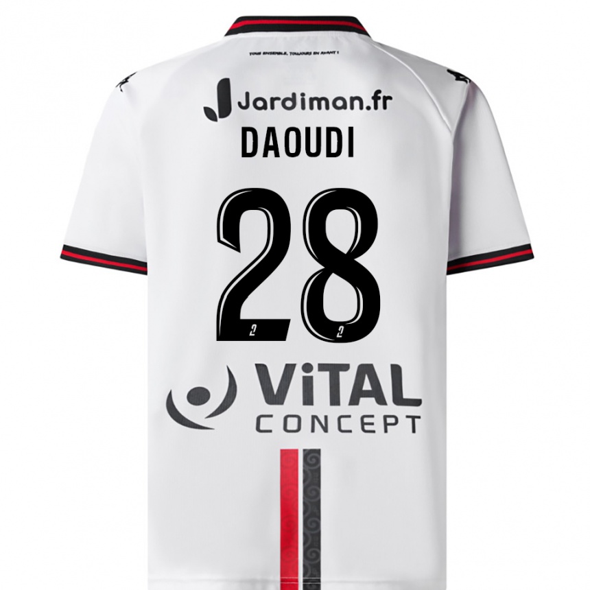 נשים כדורגל סאנה דאודי #28 לבן אדום הרחק ג'רזי 2025/26