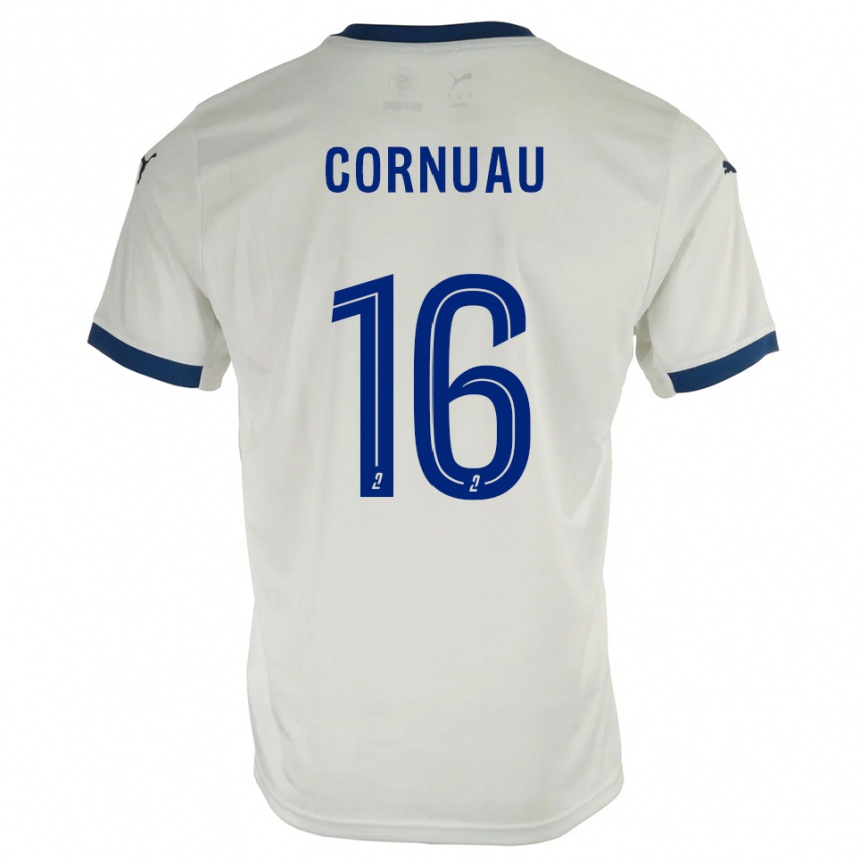 נשים כדורגל Nino Cornuau #16 לבן כחול הרחק ג'רזי 2025/26