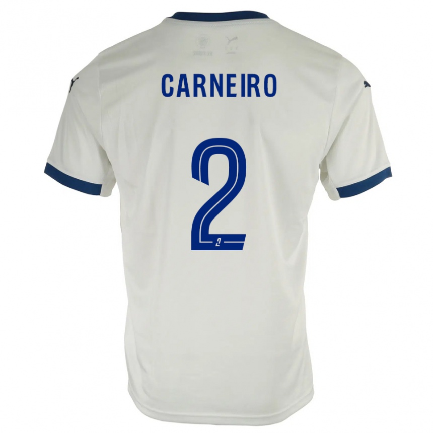 נשים כדורגל Enisio Carneiro #2 לבן כחול הרחק ג'רזי 2025/26
