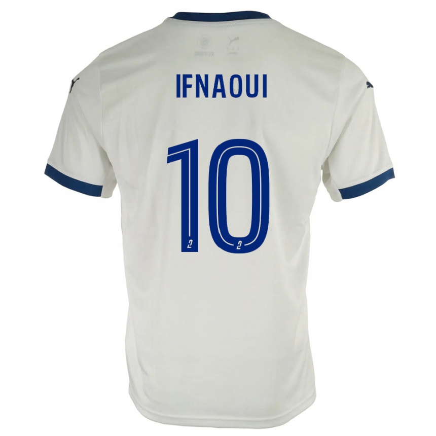 נשים כדורגל Merwan Ifnaoui #10 לבן כחול הרחק ג'רזי 2025/26
