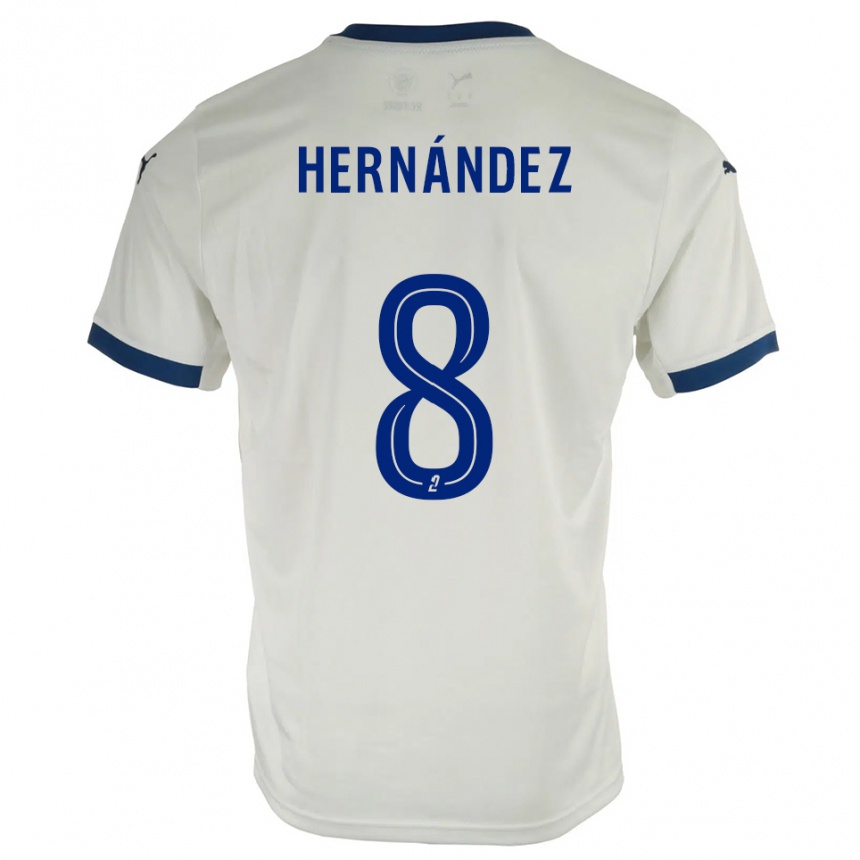 נשים כדורגל פאבלו ארננדס #8 לבן כחול הרחק ג'רזי 2025/26
