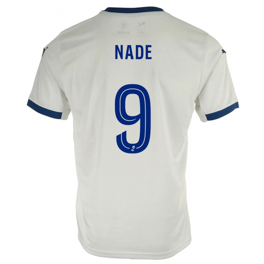 נשים כדורגל Arthylio Nade #9 לבן כחול הרחק ג'רזי 2025/26