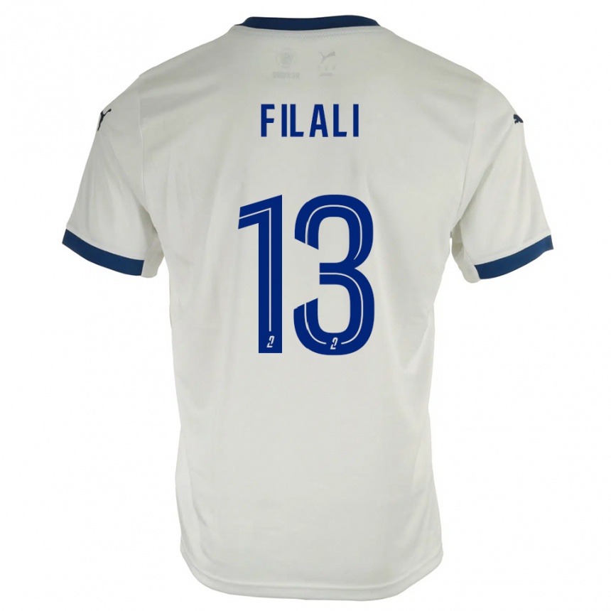 נשים כדורגל Saad Filali #13 לבן כחול הרחק ג'רזי 2025/26