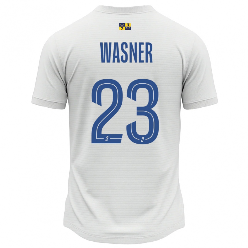 נשים כדורגל Ophélie Wasner #23 לבן כחול הרחק ג'רזי 2025/26