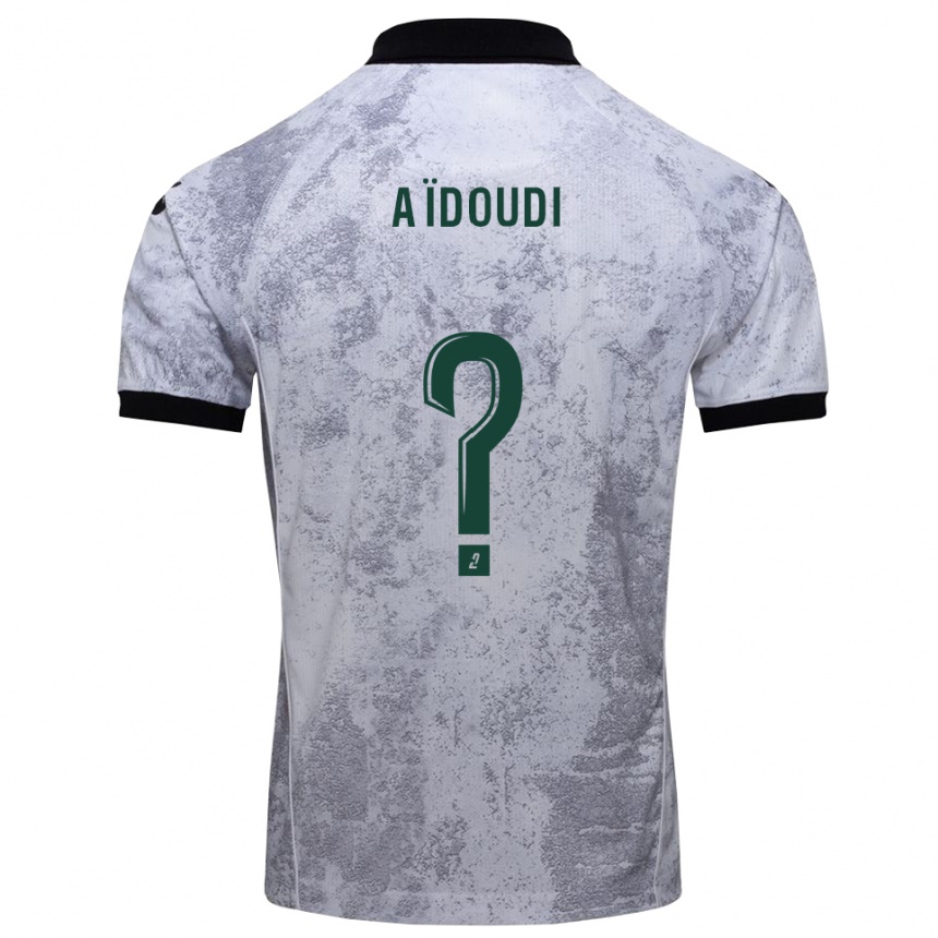 נשים כדורגל Karim Aïdoudi #0 לבן שחור הרחק ג'רזי 2025/26