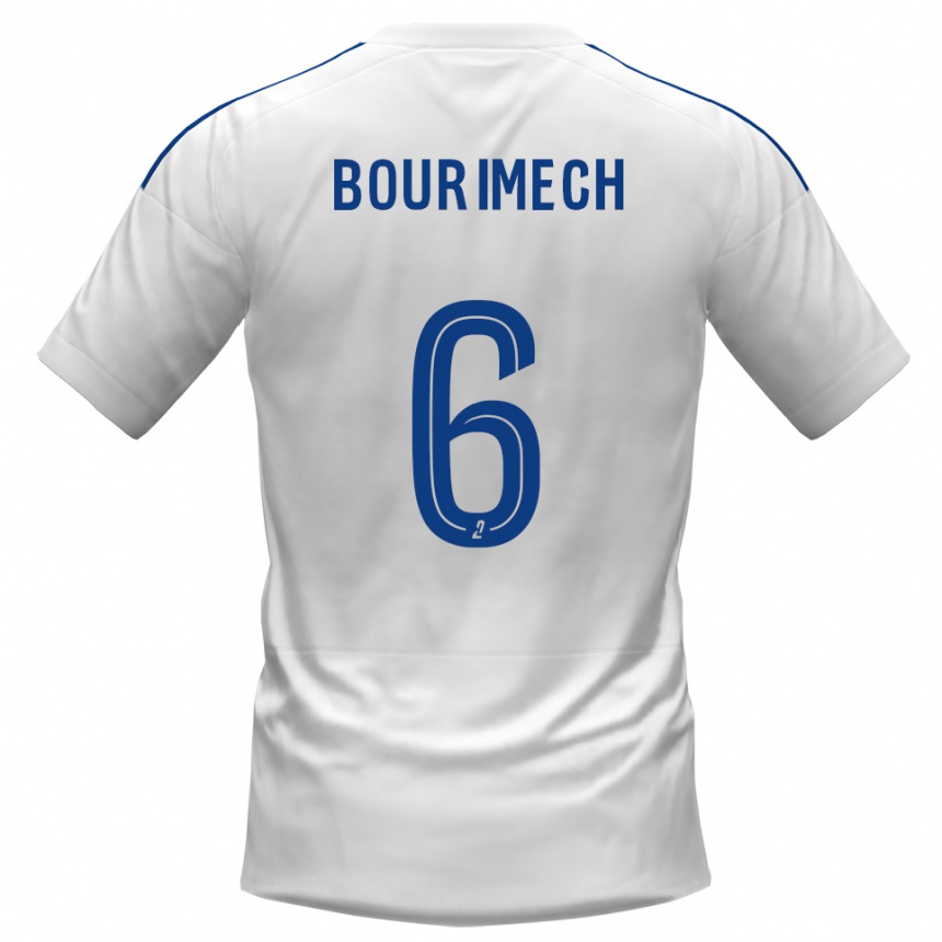 נשים כדורגל Ilyes Bourimech #6 לבן כחול הרחק ג'רזי 2025/26