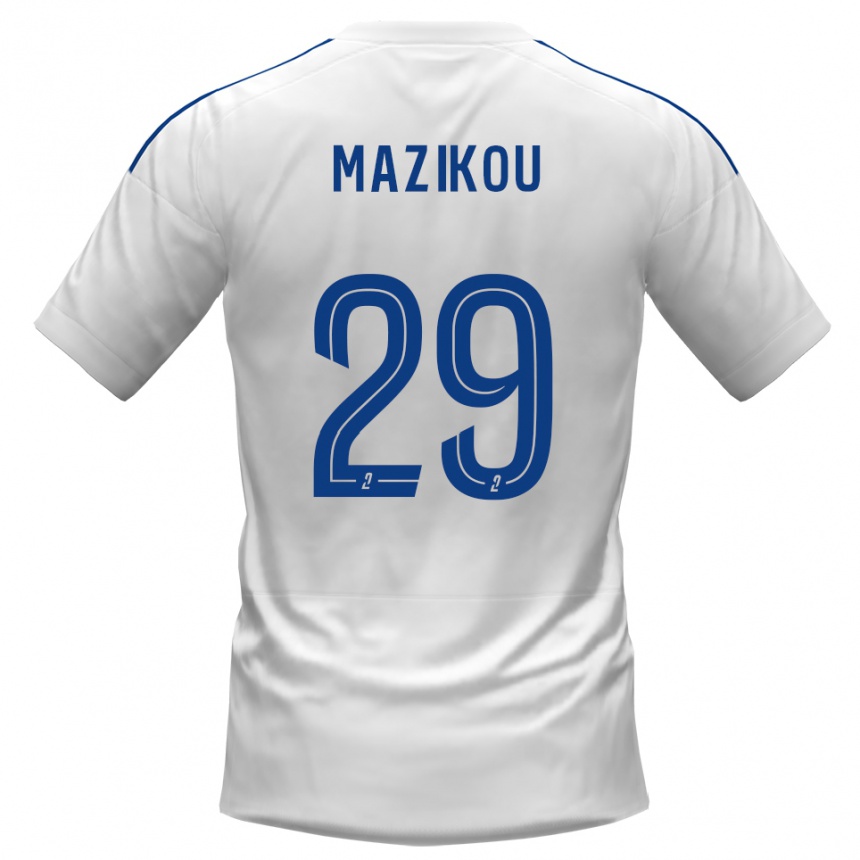 נשים כדורגל Steevy Mazikou #29 לבן כחול הרחק ג'רזי 2025/26