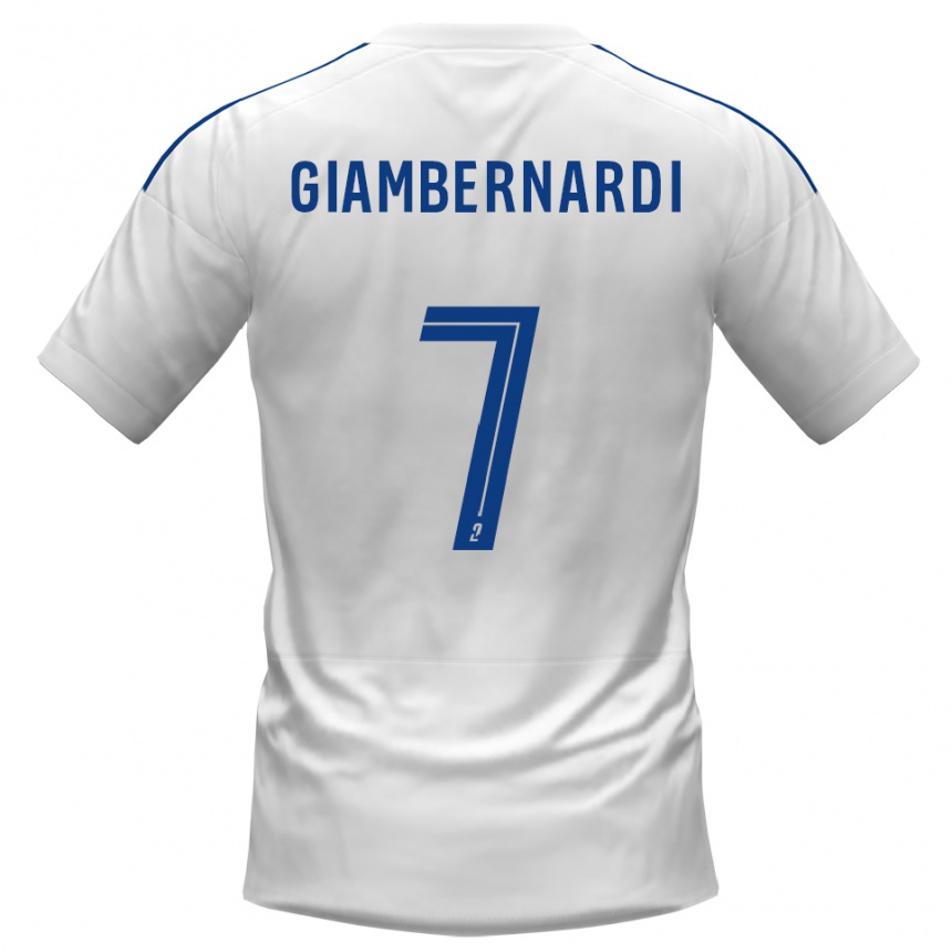 נשים כדורגל Anthony Giambernardi #7 לבן כחול הרחק ג'רזי 2025/26