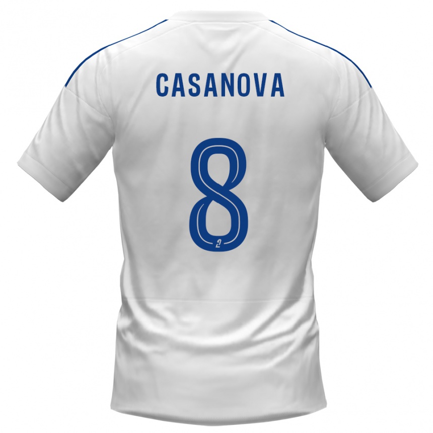 נשים כדורגל Nicolas Casanova #8 לבן כחול הרחק ג'רזי 2025/26