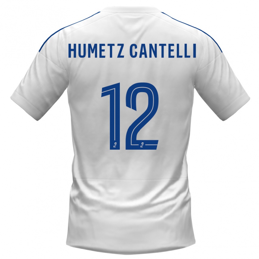 נשים כדורגל Ange Humetz Cantelli #12 לבן כחול הרחק ג'רזי 2025/26