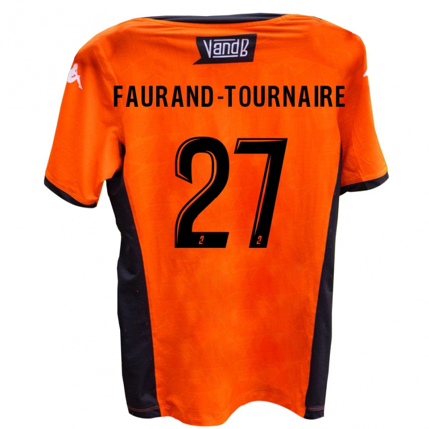 נשים כדורגל Aymeric Faurand-Tournaire #27 לבן שחור הרחק ג'רזי 2025/26