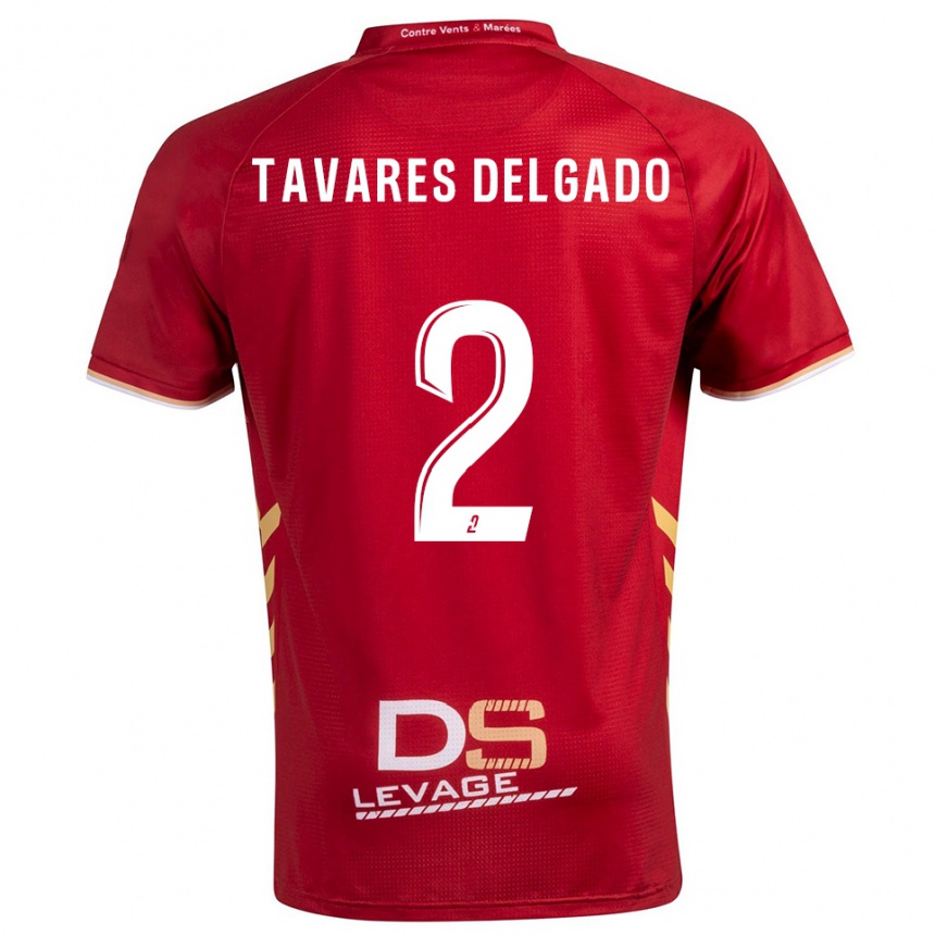 נשים כדורגל Rony Tavares Delgado #2 בורדו זהב הרחק ג'רזי 2025/26