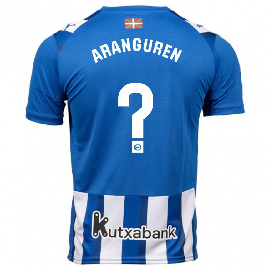 ילדים כדורגל Aitor Aranguren #0 כחול לבן ג'רזי ביתית 2025/26