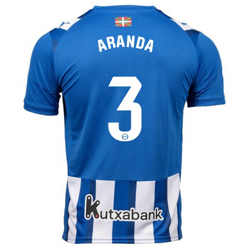 ילדים כדורגל Miguel Aranda #3 כחול לבן ג'רזי ביתית 2025/26
