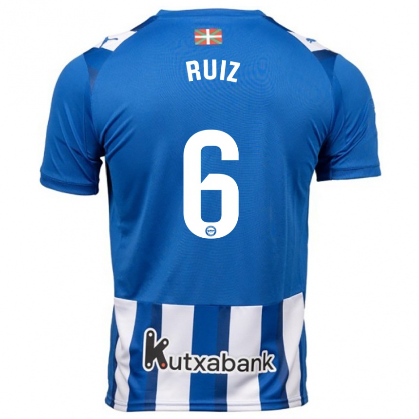 ילדים כדורגל Markel Ruiz #6 כחול לבן ג'רזי ביתית 2025/26