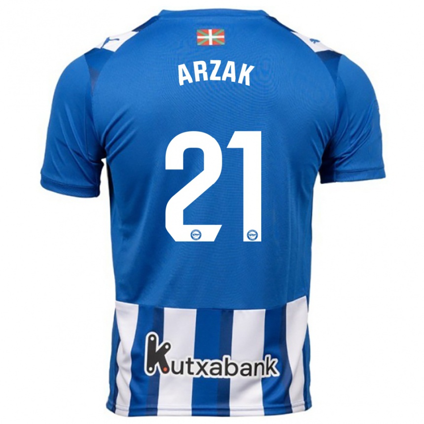 ילדים כדורגל Andoni Arzak #21 כחול לבן ג'רזי ביתית 2025/26