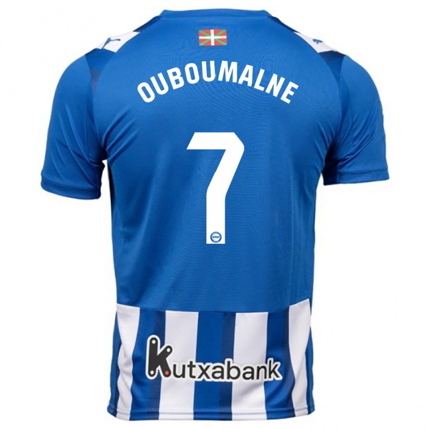 ילדים כדורגל Ibra Ouboumalne #7 כחול לבן ג'רזי ביתית 2025/26