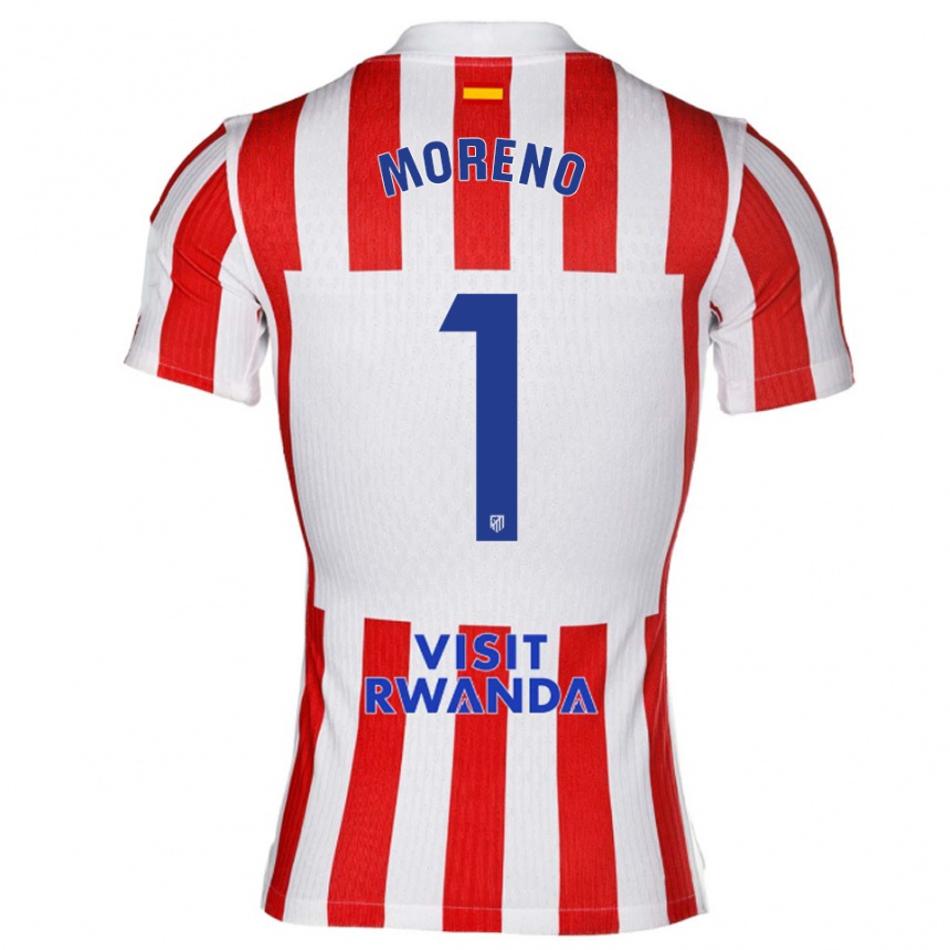 ילדים כדורגל Álvaro Moreno #1 אדום לבן ג'רזי ביתית 2025/26
