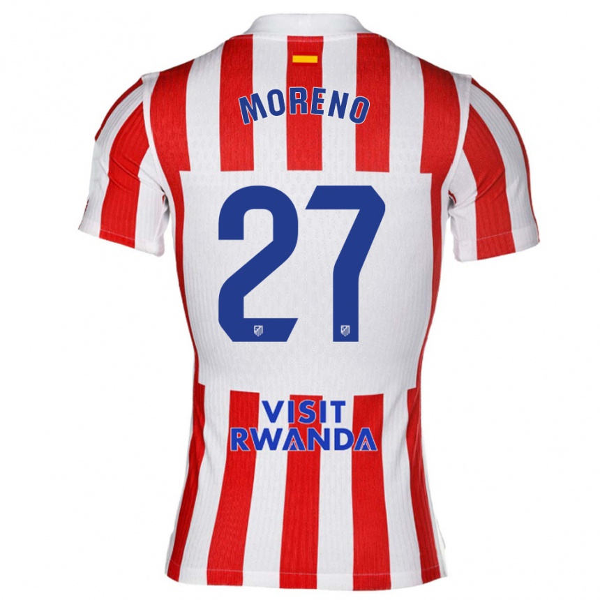ילדים כדורגל Emma Moreno #27 אדום לבן ג'רזי ביתית 2025/26