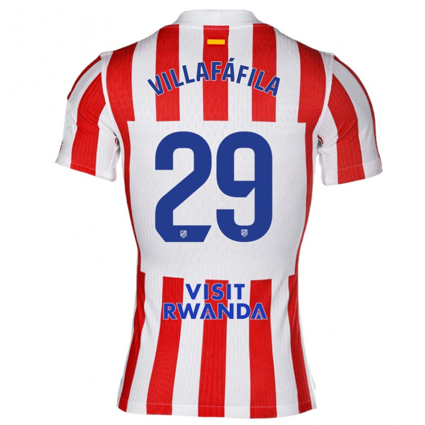 ילדים כדורגל Mariano Villafáfila #29 אדום לבן ג'רזי ביתית 2025/26