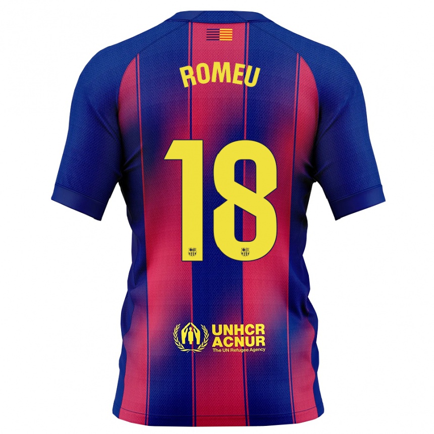 ילדים כדורגל אוריול רומאו #18 כחול אדום ג'רזי ביתית 2025/26