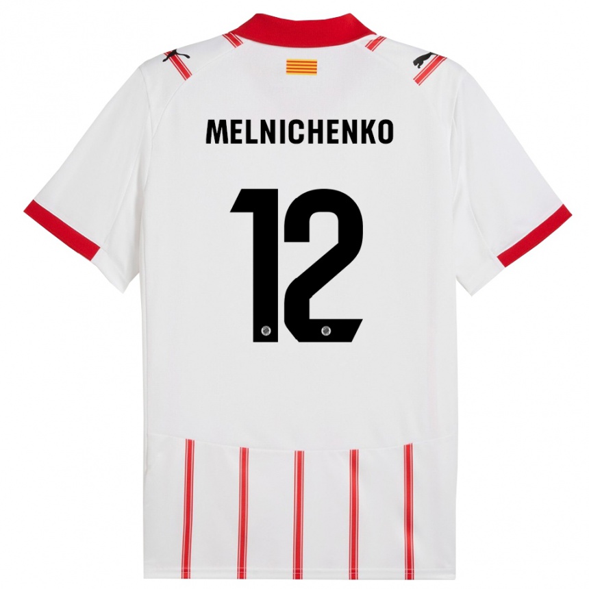 ילדים כדורגל דמיטרו מלניצ׳נקו #12 לבן אדום ג'רזי ביתית 2025/26