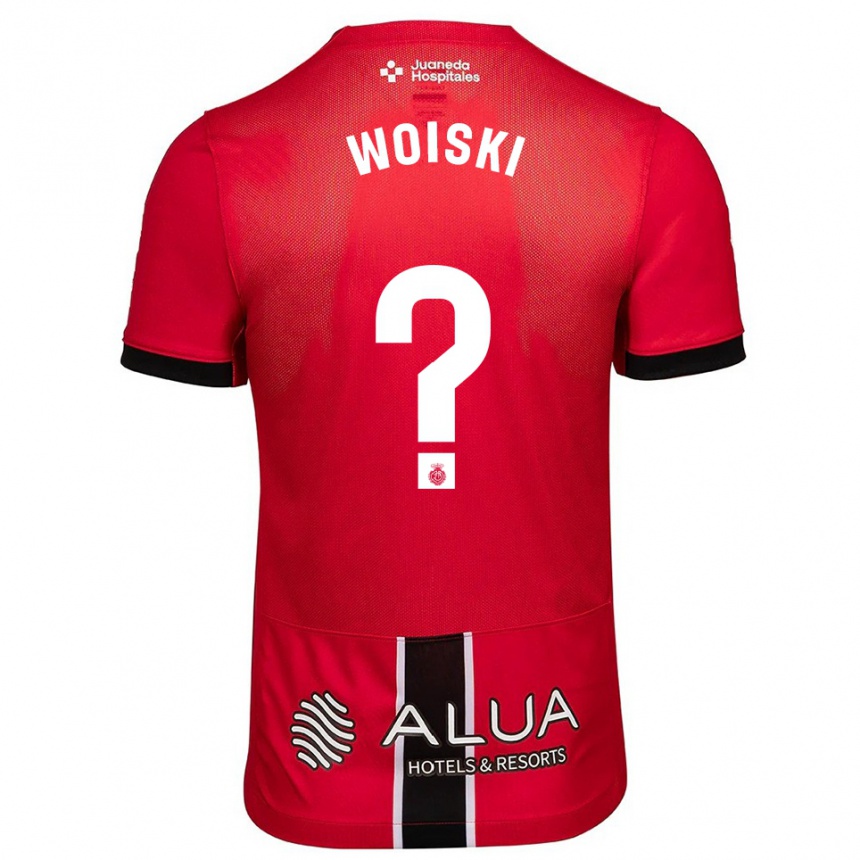 ילדים כדורגל Alex Woiski #0 אדום שחור ג'רזי ביתית 2025/26