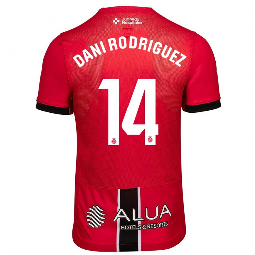 ילדים כדורגל דני רודריגס #14 אדום שחור ג'רזי ביתית 2025/26