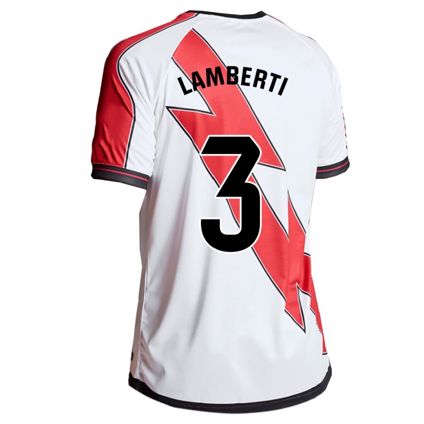 ילדים כדורגל Luca Lamberti #3 לבן אדום ג'רזי ביתית 2025/26