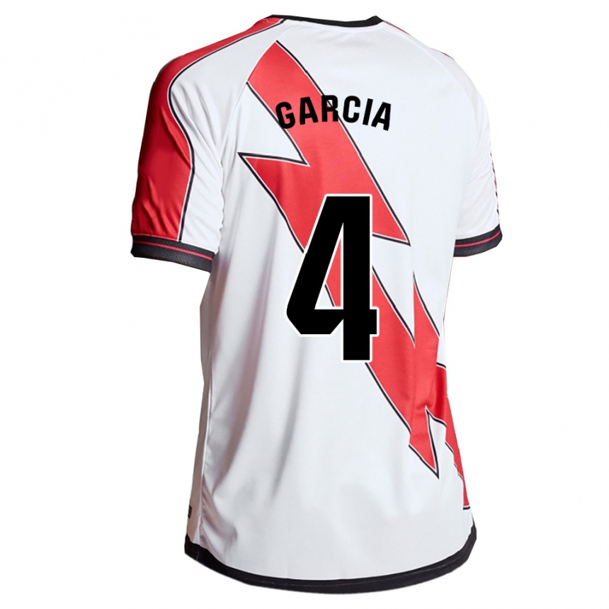ילדים כדורגל Pilar García #4 לבן אדום ג'רזי ביתית 2025/26