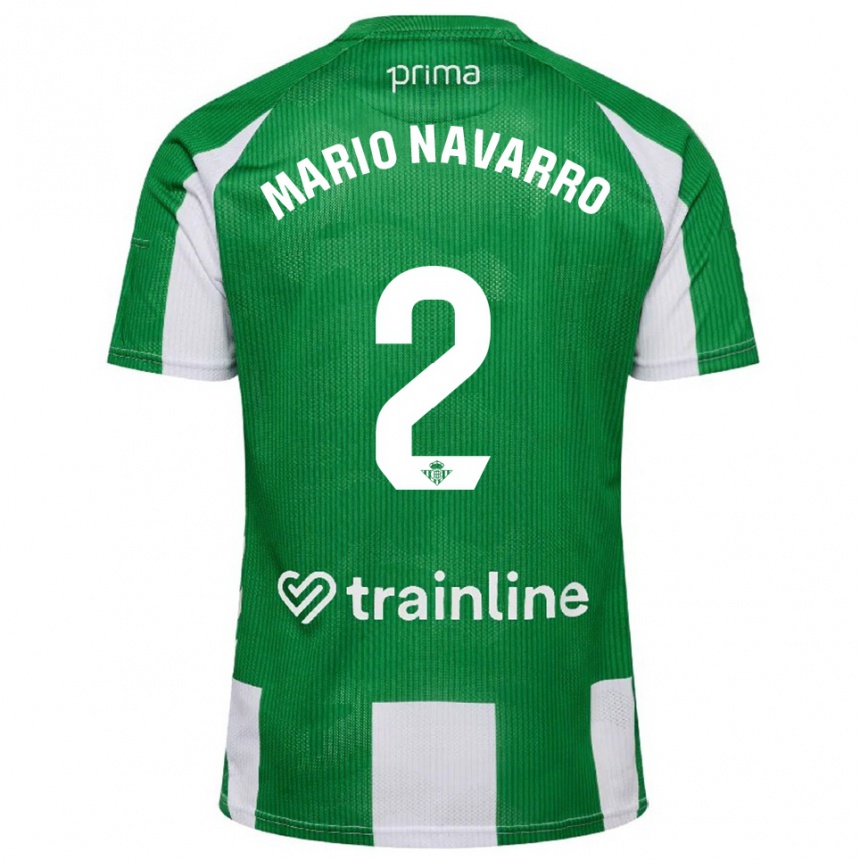 ילדים כדורגל מריו נבארו #2 ירוק לבן ג'רזי ביתית 2025/26