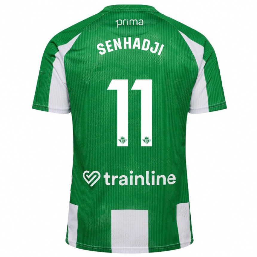ילדים כדורגל יאניס סנהדג'י #11 ירוק לבן ג'רזי ביתית 2025/26