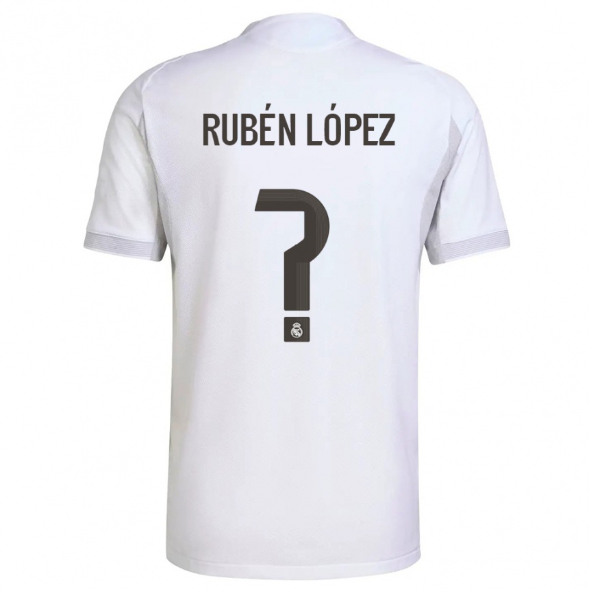ילדים כדורגל Rubén López #0 לבן צהוב ג'רזי ביתית 2025/26