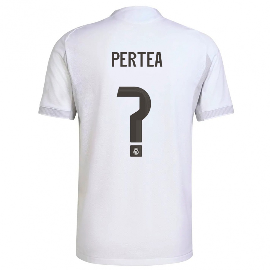 ילדים כדורגל Raul Pertea #0 לבן צהוב ג'רזי ביתית 2025/26