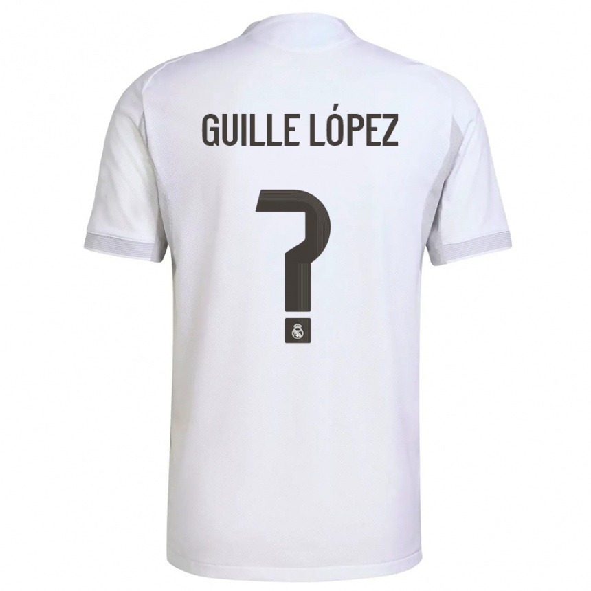 ילדים כדורגל Guille López #0 לבן צהוב ג'רזי ביתית 2025/26