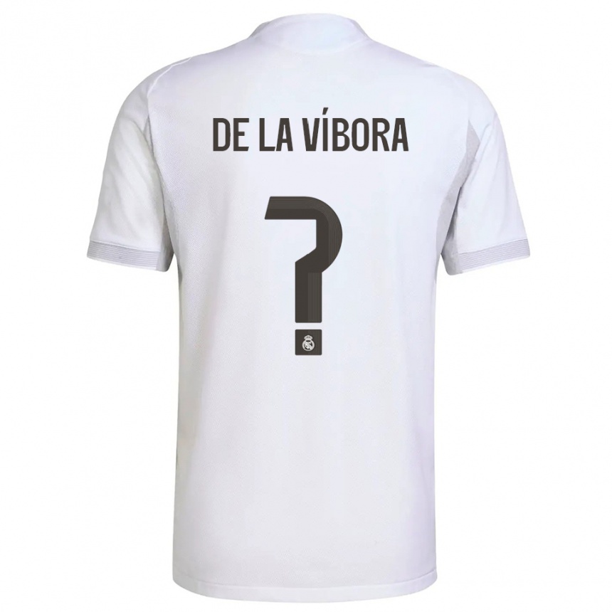 ילדים כדורגל David De La Víbora #0 לבן צהוב ג'רזי ביתית 2025/26