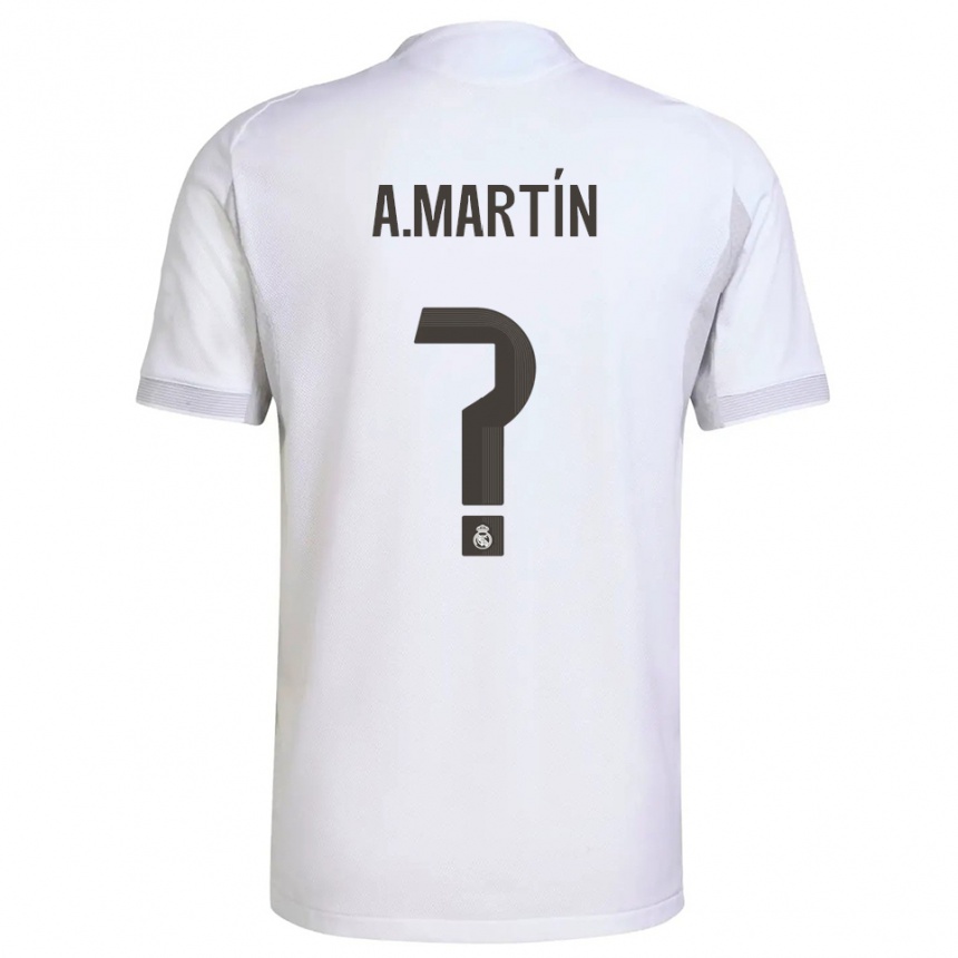 ילדים כדורגל Álex Martín #0 לבן צהוב ג'רזי ביתית 2025/26