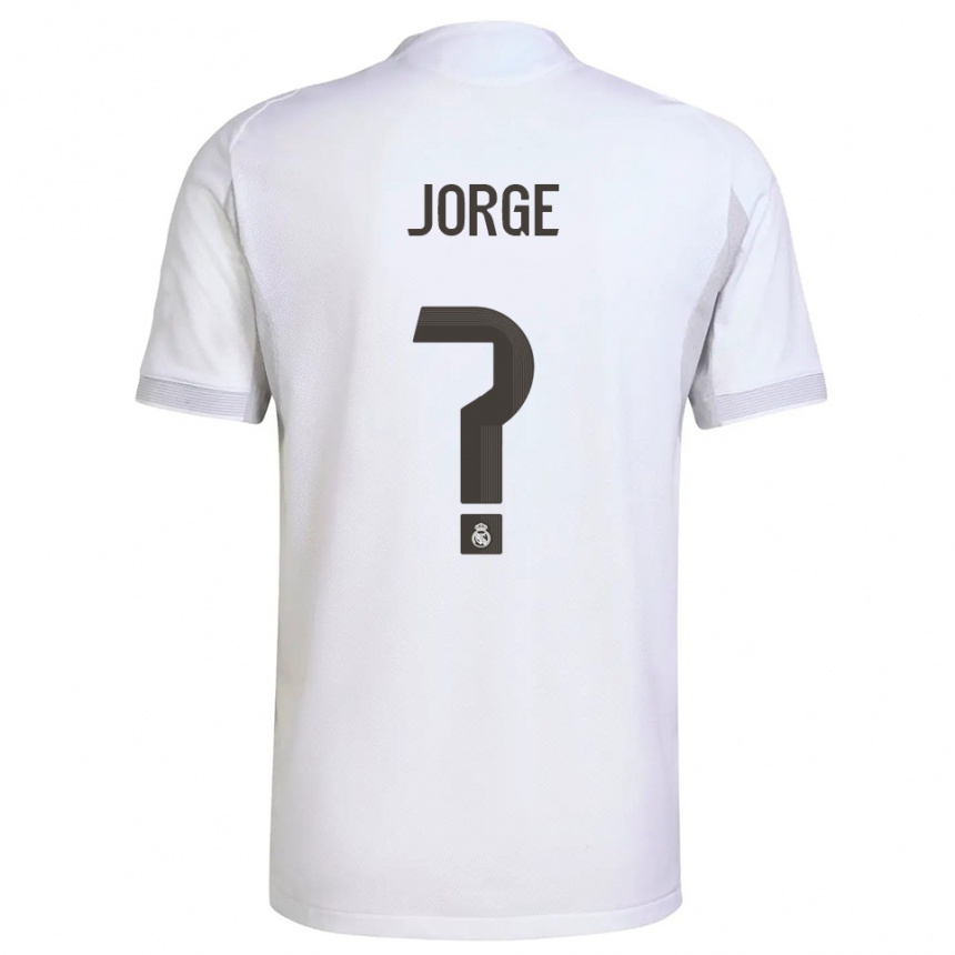 ילדים כדורגל Jorge García #0 לבן צהוב ג'רזי ביתית 2025/26