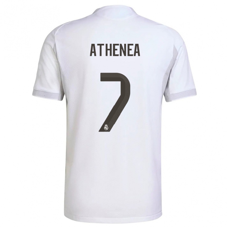 ילדים כדורגל אתנה של הטירה #7 לבן צהוב ג'רזי ביתית 2025/26