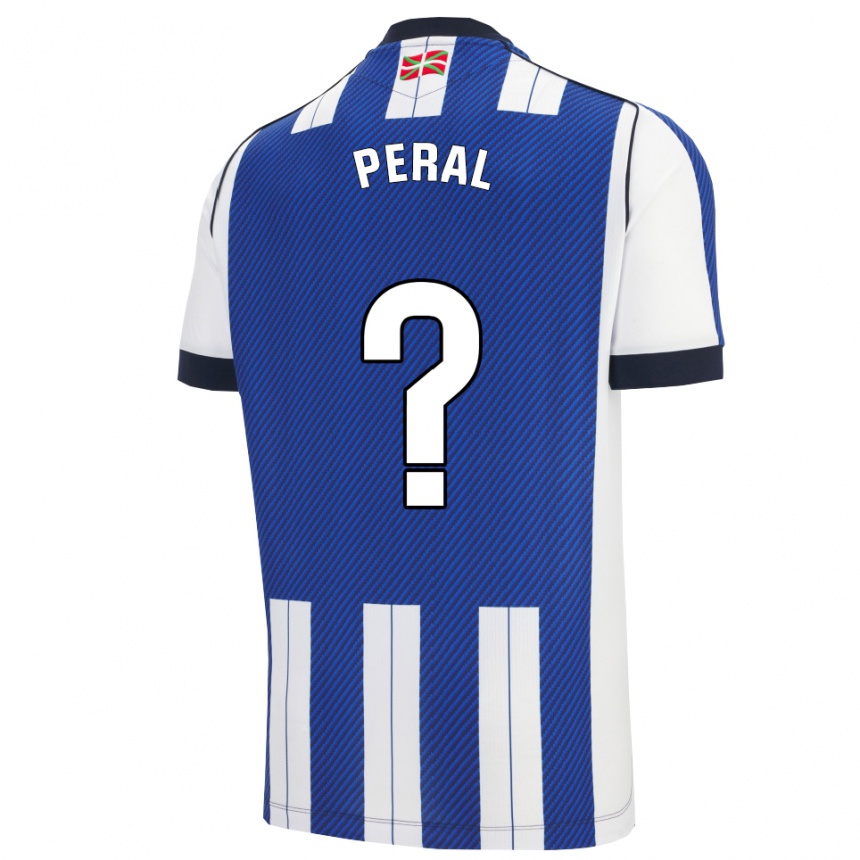 ילדים כדורגל Markel Peral #0 כחול לבן ג'רזי ביתית 2025/26